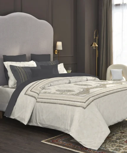 Nectarsoft Elite King Bedsheet Set, Whispering Vines| 400 TC Cotton| 4 Pillow Covers